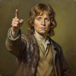 tribute sculpture of elijah wood as frodo, oil on canvas, intricate, 8 k highly professionally detailed, hdr, cgsociety