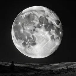 incredible full page illustration, moon hitting earth, Edward Hoppe, black and white