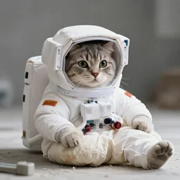 cat astronaut in catloaf posture
