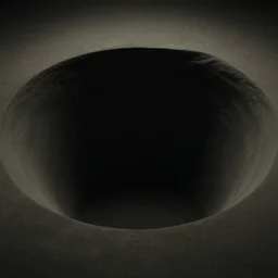 noisy color photograph of a retrofuturist liminal space, dark pit, deformations, minimalist, cinematic, soft vintage glow