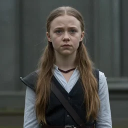 still of greta thunberg as conan in conan the destroyer ( 1 9 8 4 )