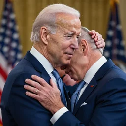 joe biden cuddling with joe biden, lovely, ultrarealistic