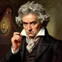 lovecraft lovecraftian portrait of ludwig van beethoven, pixar style, by tristan eaton stanley artgerm and tom bagshaw, dali