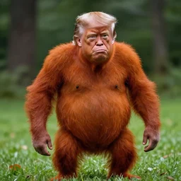 a donald - trump - orang - outang hybrid, wildlife photography