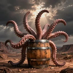 a mimic barrel, a barrel with huge tentacles coming out of it