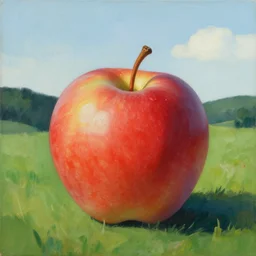 a portrait of a 🍎 in a scenic environment by tomma abts