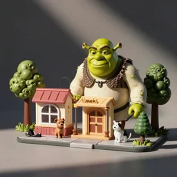 a shrek themed littlest pet shop set