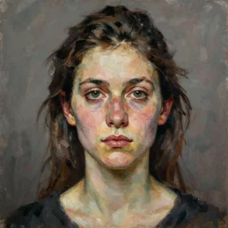 high quality high detail painting by lucian freud, hd, strong girl portrait, photorealistic lighting