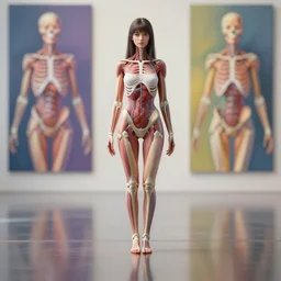 random girl, symmetry, anotomy true, realistic, wide focus, 8k, ultra HD, soft light, RTX on, VFX, octane render, pixiv, pinterest, colorful, more reflection, insanely detailed, art by famous artist, art by Laurie Lipton