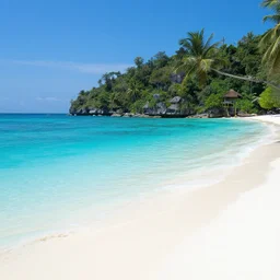 koh samui koh krabi crystal clear blue water white sandy beach, 8 k wallpaper, stunning photography, beautiful lighting, dslr