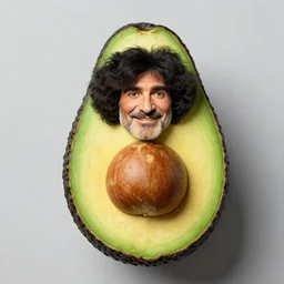 bob ross wrapped in an avocado