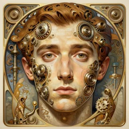 symmetry!! woody allen, machine parts embedded into face, intricate, elegant, highly detailed, digital painting, artstation, concept art, smooth, sharp focus, illustration, art by artgerm and greg rutkowski and alphonse mucha, 8 k