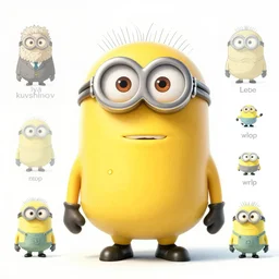 character sheet for a minion by ilya kuvshinov and studio ghibli and wlop and rossdraws, digital art, trending on artstation, hd, 8 k, highly detailed, good lighting, beautiful, masterpiece
