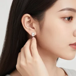 beautiful womans ear posing for an earring ad, stock photo, high definition, anatomically correct, dslr photo