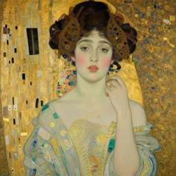 a beautiful lady by gustav klimt, art noveau, detailed