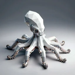 geometric cyborg robot electric octopus, digital art, geometric, vector art