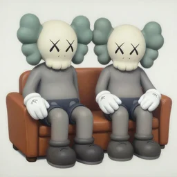sofa by shusei nagaoka, kaws, david rudnick, airbrush on canvas, pastell colours, cell shaded, 8 k