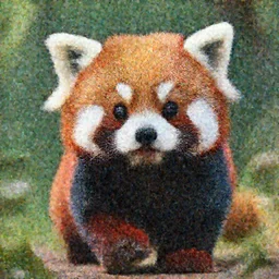 An epic cinematic film still of an adorably cute bunny kitten red panda