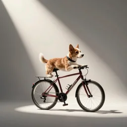 a dog driving a bike