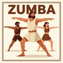 Ancient zumba fitness art poster from Jesus time