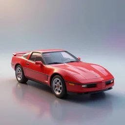 a technicolor scene of a little red corvette, eighties, artstation, smooth, hazy, mist, dream, dynamic lighting, soft focus, cinematic, prismatic