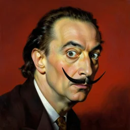 portrait painting of alexander bashlachev in the style of salvador dali