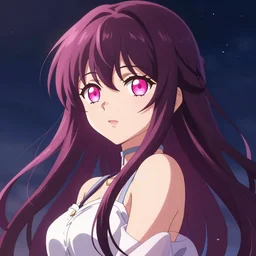 an anime girl with long hair and pink eyes, an anime drawing by Jin Homura, featured on pixiv, neo-romanticism, anime, pixiv, deviantart hd