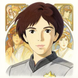 jennifer connely, starfleet officer, finely illustrated face, highly detailed, colored pencil, studio ghibli, tankobon, in the style of ilya kuvshinov and krenz cushart and william - adolphe bouguereau and alphonse mucha