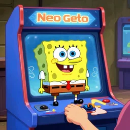 neo geo, arcade, spongebob game