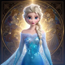 symmetry, portrait of anime girl elsa frozen, ultra detailed, elegant, intricate, anime, dynamic lighting, glowing lights, smooth, digital art, digital painting, artstation, wlop, sharp focus, low key, illustration, art by artgerm and greg rutkowski and alphonse mucha and frazetta, 8 k