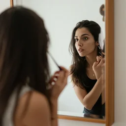 pov of looking in the mirror