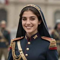 young female ottoman soldier, smiling, digital portrait by greg rutkowski, intricate, soft focus, highly detailed, cinematic, epic, artstation