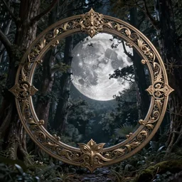 high quality fantasy stock photo, unsplash transparent, forest and moon, intricate detail, elegant, hyper realistic, ultra detailed, octane render, volumetric cinematic lighting, 8 k post - production