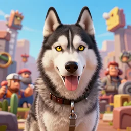portrait husky borderlands 3 psycho, hybrid, nick offerman!, octane render, detailed, brawl stars, unreal engine 5, cinema 4 d cinematic, artstation, greg rutkowski, clash of clan, clash royal