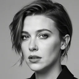 close up photo of millie bobby brown by yoji shinkawa, black and white
