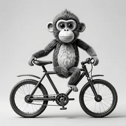 portrait of a monkey made of bike parts, black and white, trending on artstation, hd