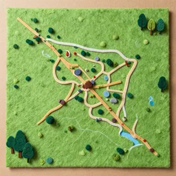 of a dnd map created entirely of felt by sho murase