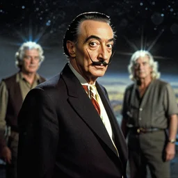 salvador dali in the role of emperor of universe | still frame from the prometheus movie by ridley scott and alejandro jodorowsky with cinematogrophy of christopher doyle and art direction by chesley bonestell, anamorphic bokeh and lens flares, 8 k, higly detailed masterpiece