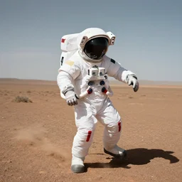 astronaut riding on mars