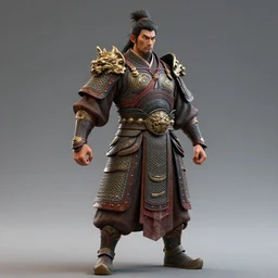 hyper - realistic warrior by yu cheng hong, concept art, 3 d, 8 k