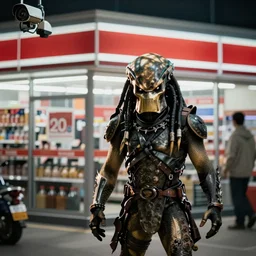 cctv cam footage of The Predator robbing a convenience store