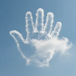a cloud in the shape of a hand