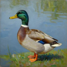 a duck on the prowl oil painting oswaldo vigas