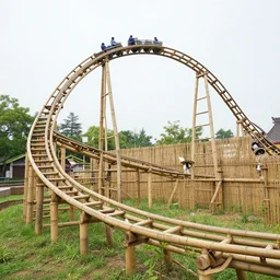 roller coaster made out of bamboo