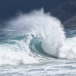 waves crashing against the top of the alps, national geographic colour photo