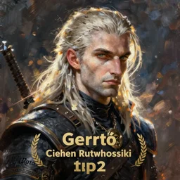 Geralt cyberpunk, oil painting, Tooth Wu, Greg Rutkowski, RPG portrait, dynamic lighting, fantasy art, High contrast, depth of field
