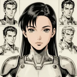 terra branford! sci - fi! futuristic armor! moebius, milo manara, hugo pratt, french comic art, semi - realistic anime, portrait, beautiful face, symmetrical face, trending on pixiv, detailed, clean lines, sharp lines, crisp lines, award winning illustration, masterpiece, 4 k