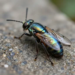 insects made of iridescent water, macro, sharp focus