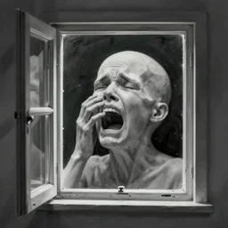 Existential cosmic despair, screaming and crying, window into the hopeless soul, by Gerald Brom and Zdzisław Beksiński, trending on artstation, 8k, highly detailed