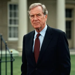 film still of warwick davis as george w. bush in biopic